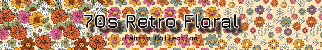 70s Retro Floral Fabric Collection - 1 Yard Bundle