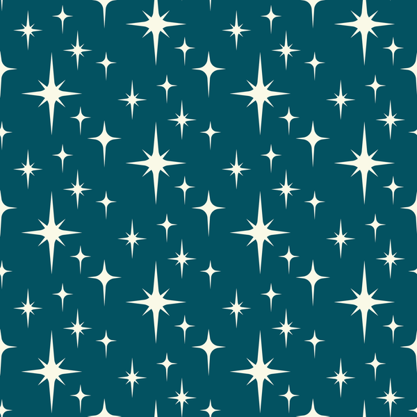 1950s Atomic Starbursts Pattern 4 Fabric - Blue - ineedfabric.com