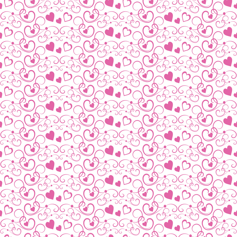 Hearts Fabric - Bashful Pink