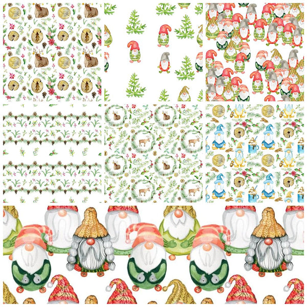 A Scandinavian Christmas Fat Quarter Bundle - 7 Pieces - ineedfabric.com