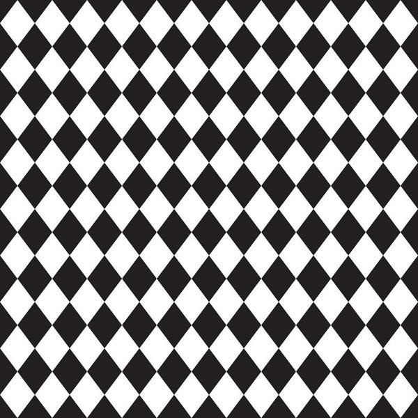Alice in Wonderland Checkered Fabric - Black/White - ineedfabric.com