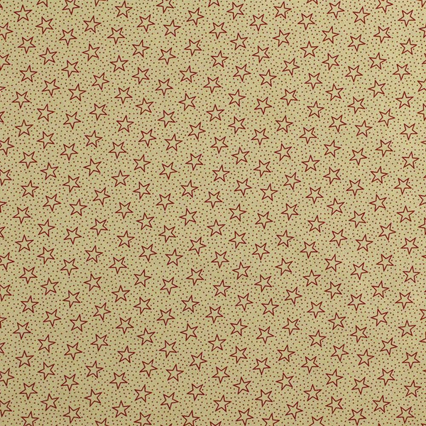Antique Stars and Dots Fabric - Red - ineedfabric.com