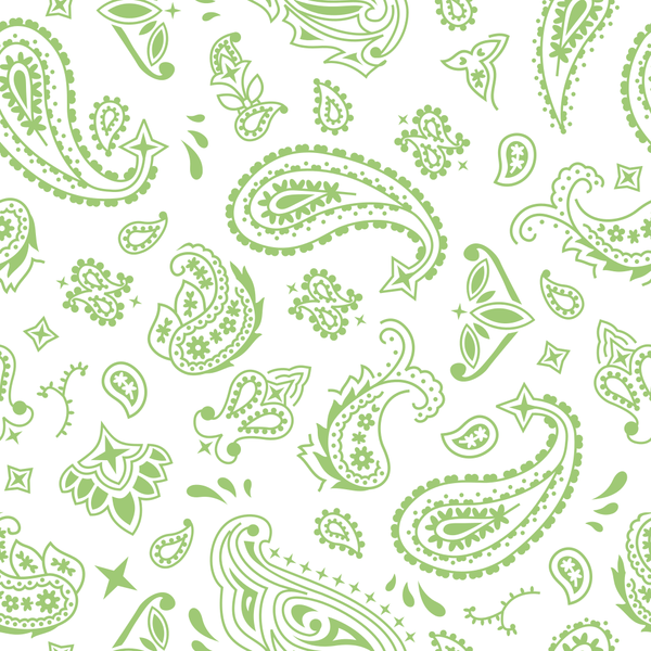 Bandana Fabric - Pistachio Green on White - ineedfabric.com