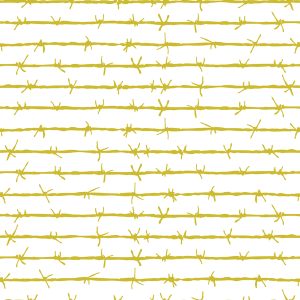 Barbed Wire Fabric - Gold - ineedfabric.com