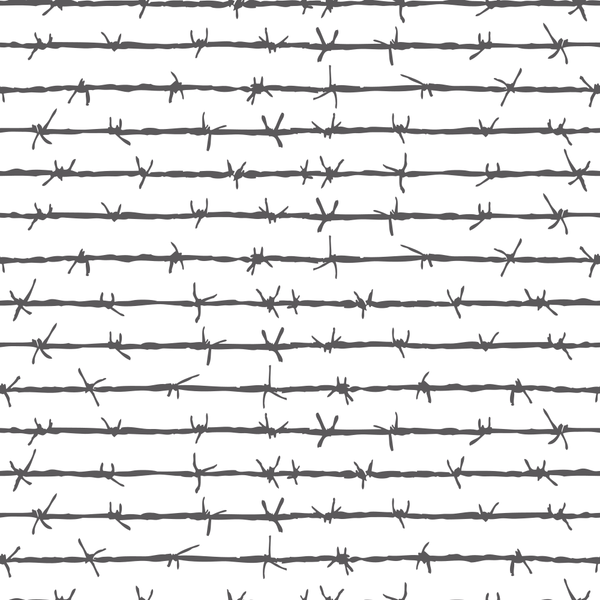 Barbed Wire Fabric - Steel Gray - ineedfabric.com