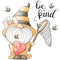 Be Kind Bumble Bee Gnome Fabric Panel - ineedfabric.com