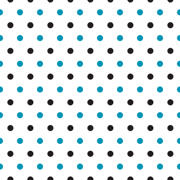 Black And Cerulean Blue Polka Dots Fabric - ineedfabric.com