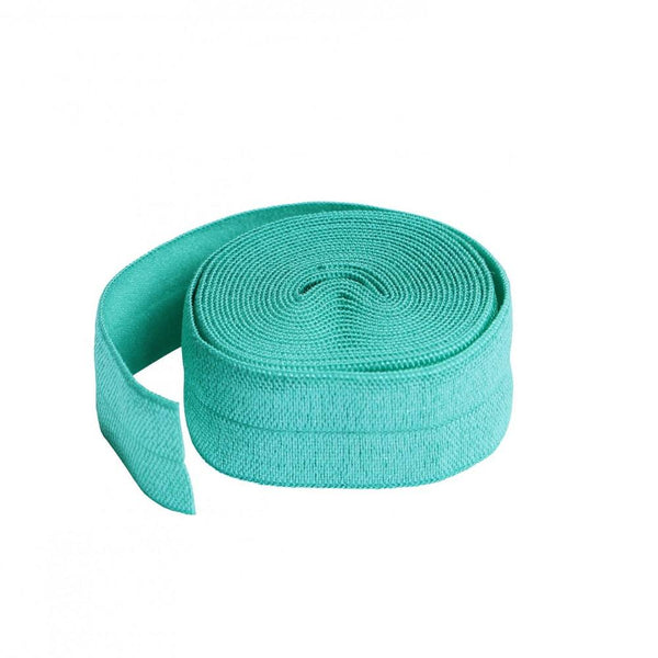 By Annie, Fold-over Elastic 3/4 inches x 2 yards - Turquoise - ineedfabric.com