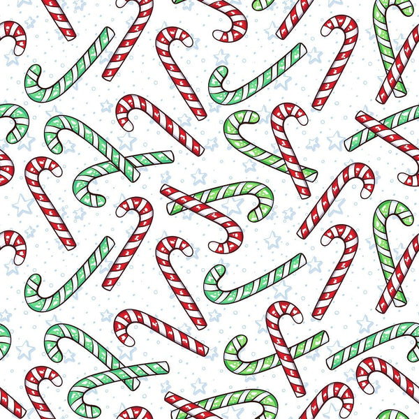 Christmas Candy Canes Fabric - Red & Green - ineedfabric.com
