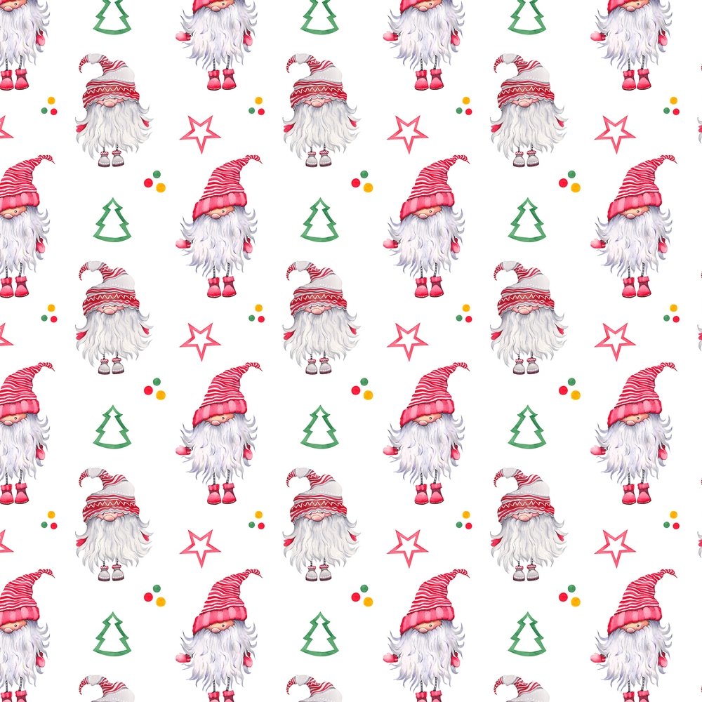 Christmas Forest Gnome With Trees Fabric - White – Ineedfabric.com