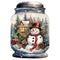 Christmas in a Jar Snowman with Scarf Fabric Panel - ineedfabric.com