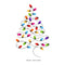 Colorful Christmas Light Bulb Tree Fabric Panel - ineedfabric.com