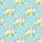 Easter Eggs on Dainty Floral Fabric - Blue - ineedfabric.com