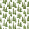 Evergreen Fir Tree Forest Watercolor Fabric - Green - ineedfabric.com