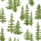 Evergreen Fir Trees Watercolor Fabric - Green - ineedfabric.com