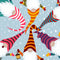 Funny Gnomes Fabric Panel - Gray - ineedfabric.com