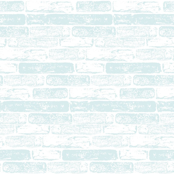 Hand Drawn Brick Wall Fabric - Iceberg - ineedfabric.com
