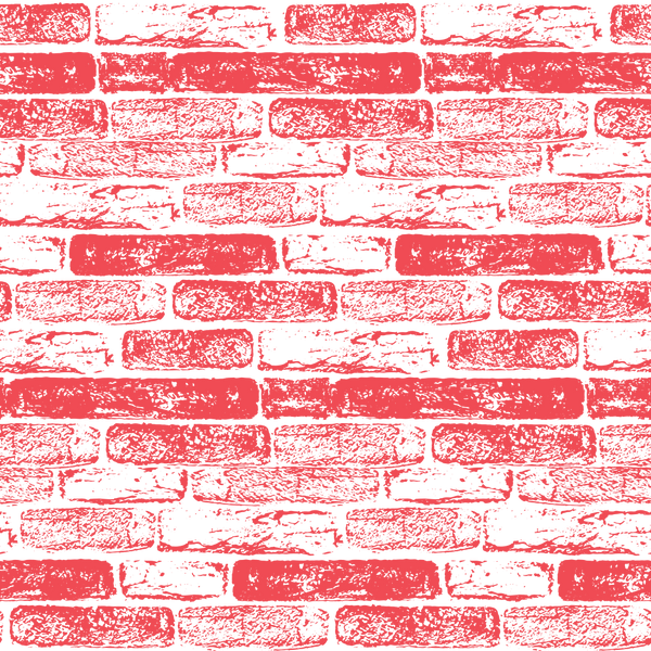Hand Drawn Brick Wall Fabric - Red - ineedfabric.com