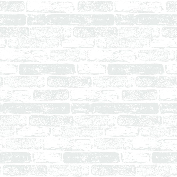 Hand Drawn Brick Wall Fabric - Silver - ineedfabric.com