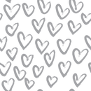 Hand Drawn Hearts Fabric - Dusty Gray - ineedfabric.com