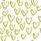 Hand Drawn Hearts Fabric - Gold - ineedfabric.com