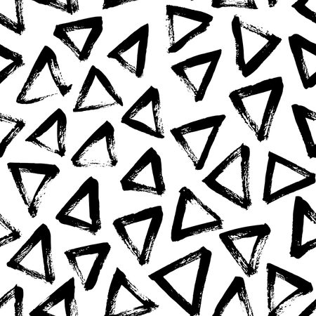 Hand Drawn Triangles Fabric - Black/White - ineedfabric.com