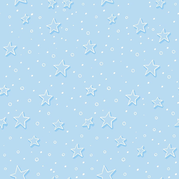 Holly Jolly Stars Fabric - Blue - ineedfabric.com