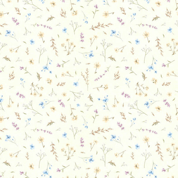 Little Critters Allover Meadow Flowers Fabric - Beige - ineedfabric.com