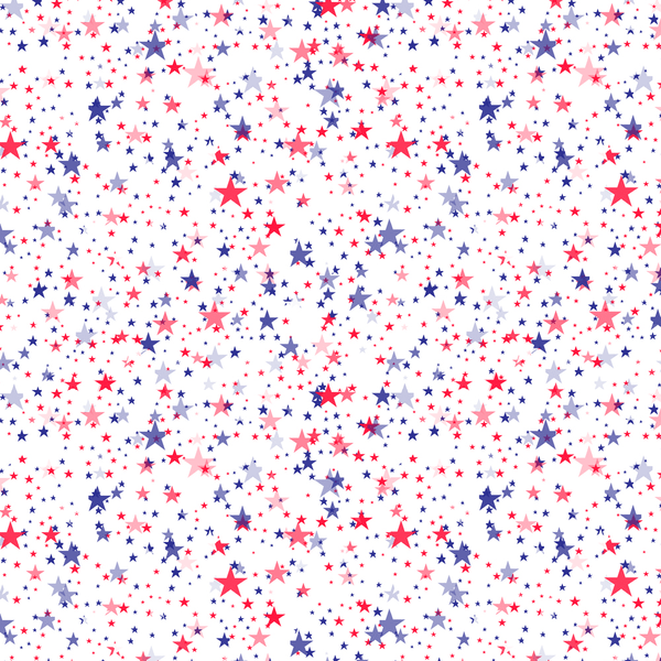 Packed Red & Blue Stars Fabric - Multi - ineedfabric.com