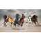 Realistic Horses Running in Sand Fabric Panel - ineedfabric.com