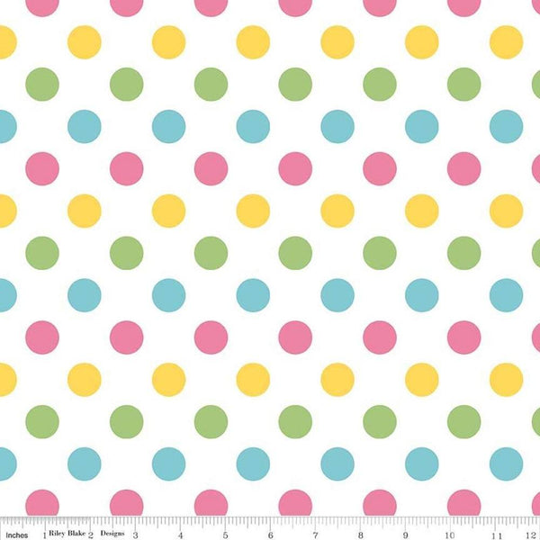 Riley Blake, Medium Dot Fabric - Girl - ineedfabric.com