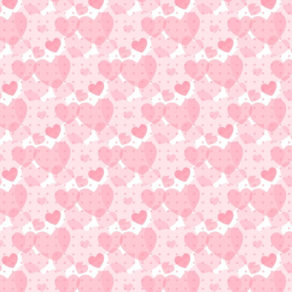 Shades Of Pink Heart Fabric - ineedfabric.com