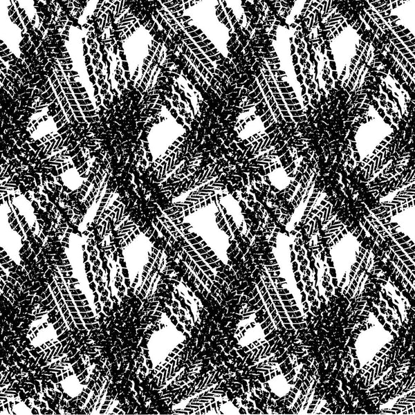 Tire Tracks Fabric - Black/White - ineedfabric.com