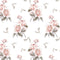 Vintage Peony Bouquets Fabric - White - ineedfabric.com