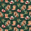 A Western Horse Christmas Fabric - ineedfabric.com