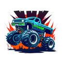 Cool Monster Trucks 5 Fabric Panel - ineedfabric.com