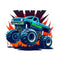 Cool Monster Trucks 5 Fabric Panel - ineedfabric.com