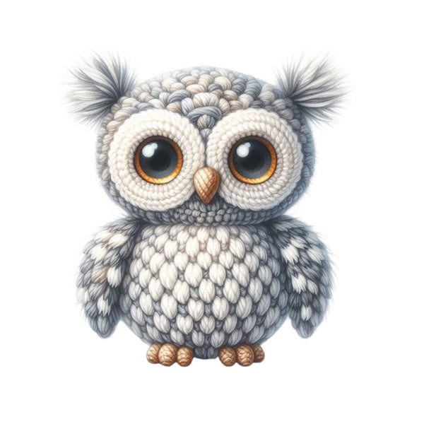Crochet Animals Owl Fabric Panel - ineedfabric.com
