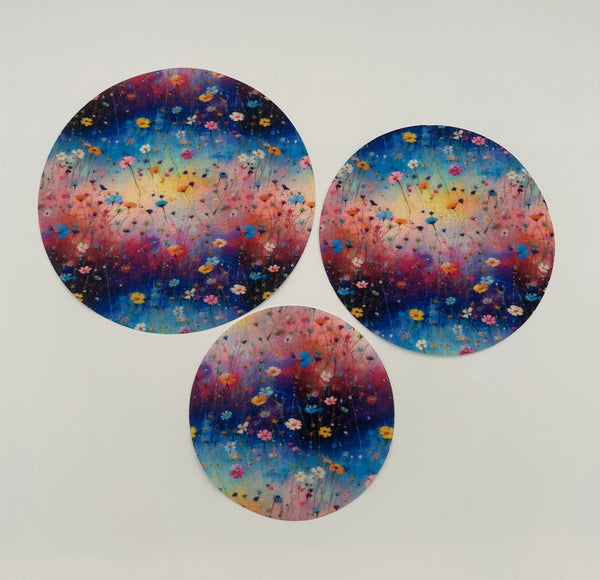 Laser Cut Circle Pack of Floral Ombre Art Splash - 10 Pieces - ineedfabric.com