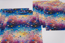 Laser Cut Square Pack of Floral Ombre Art Splash - 10 Pieces - ineedfabric.com