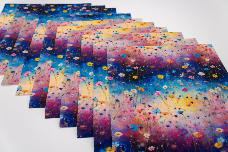Laser Cut Square Pack of Floral Ombre Art Splash - 10 Pieces - ineedfabric.com