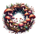 Mushroom Garden 7 Fabric Panel - ineedfabric.com