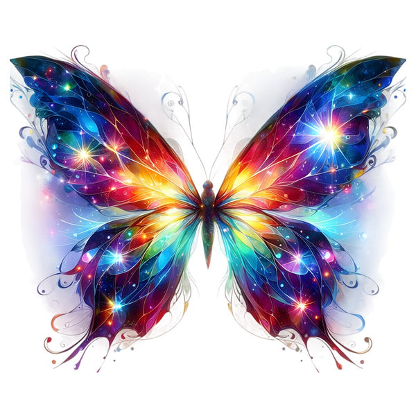 Mystical Butterflies Celestial Burst 2 Fabric Panel - ineedfabric.com