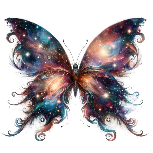 Mystical Butterflies Galaxy 3 Fabric Panel - ineedfabric.com