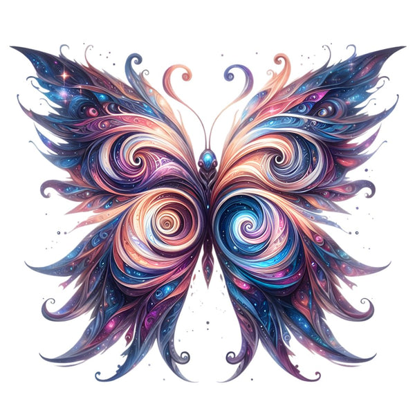Mystical Butterflies Swirls 1 Fabric Panel - ineedfabric.com