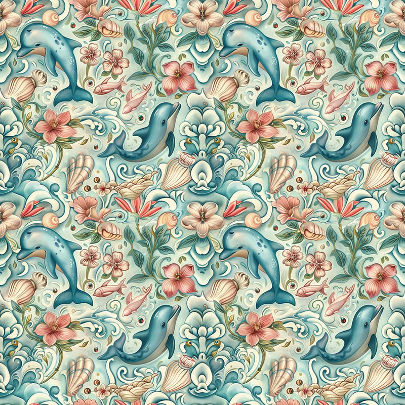 The Dolphin Bay Pattern 2 Fabric - ineedfabric.com