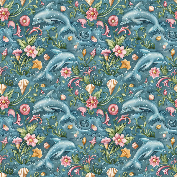 The Dolphin Bay Pattern 3 Fabric - ineedfabric.com