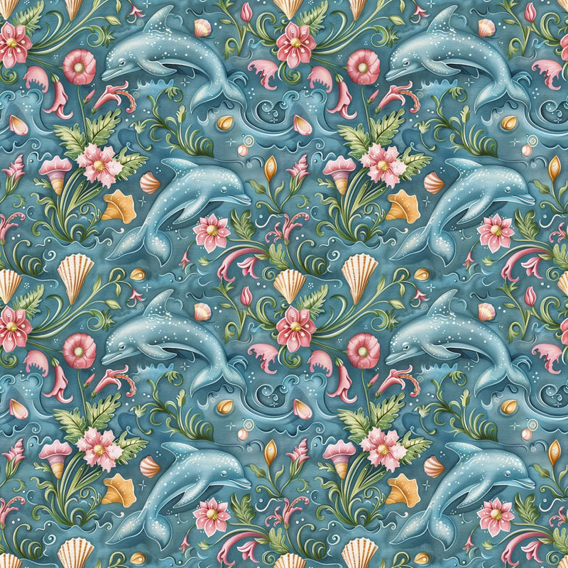 The Dolphin Bay Pattern 3 Fabric - ineedfabric.com
