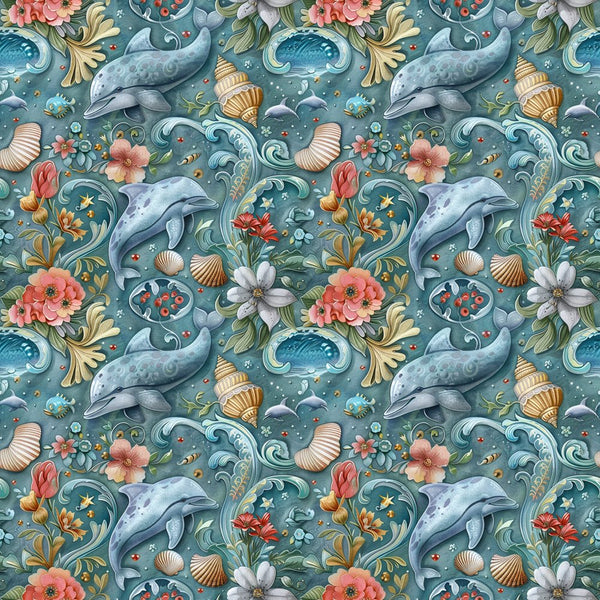 The Dolphin Bay Pattern 5 Fabric - ineedfabric.com