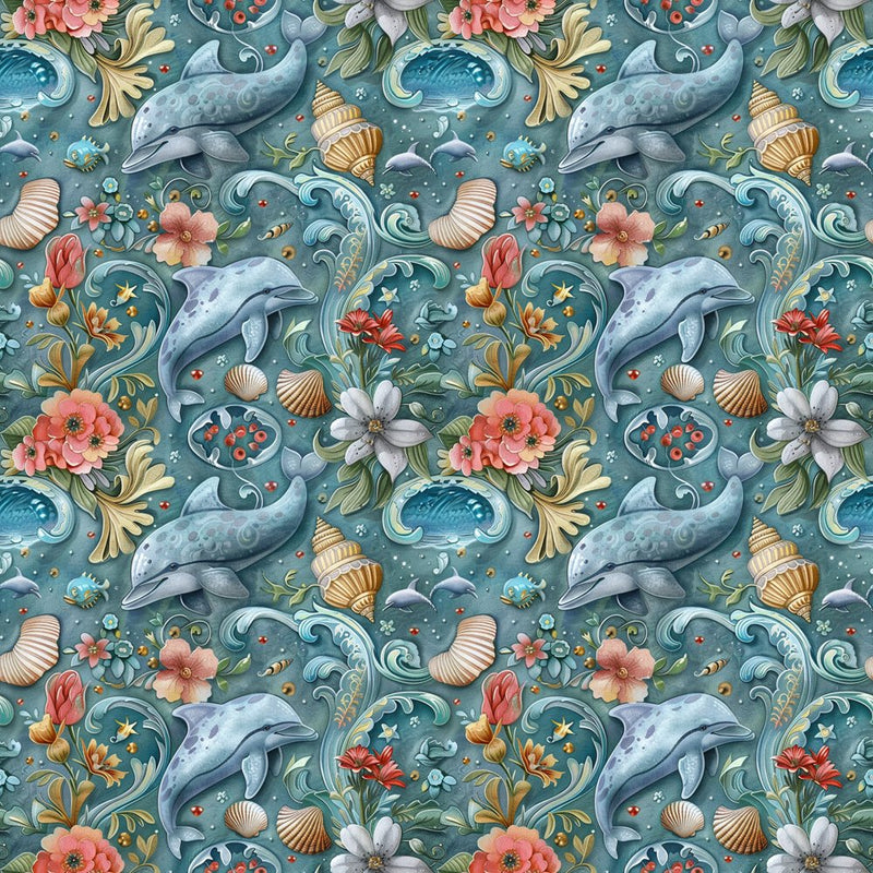 The Dolphin Bay Pattern 5 Fabric - ineedfabric.com